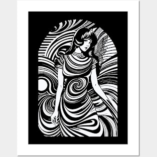 Spiral Fashion Girl 50s 60s Posters and Art